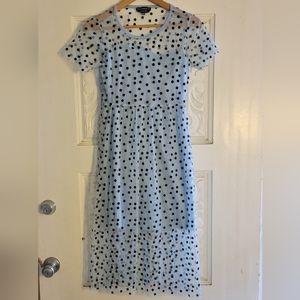 Wednesday's girl blue and black polka dot size xxs
